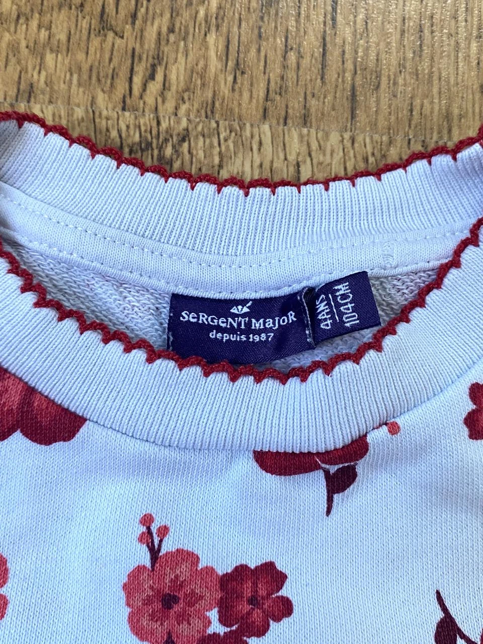 Sergent Major sweatshirt 4 years white with red flowers – Raised embroidery "Red Poppy" – photo 4